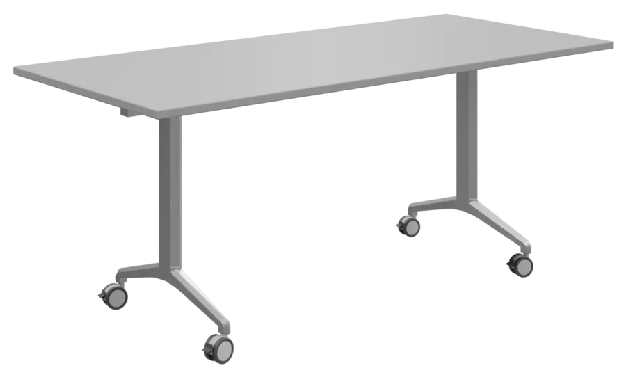 SLKP 180/70 pojízdný skládací stůl, nohy stříbrný lak, deska 25 mm, široký 1800 mm, šedá
